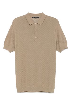 Sand beige interwoven polo shirt LOW BRAND | L1MSS256724A028